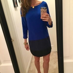 Express 3/4 sleeve blue and black dress size small